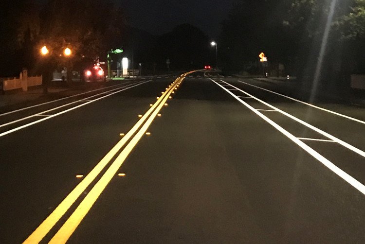 road lane marking, ancillary works